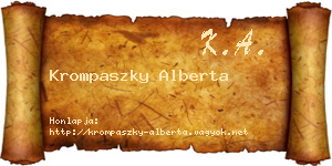 Krompaszky Alberta névjegykártya